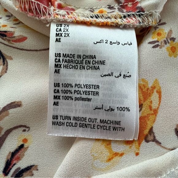 Bar III Tie Neck Floral Sleeveless Blouse size 2X - Picture 9 of 11